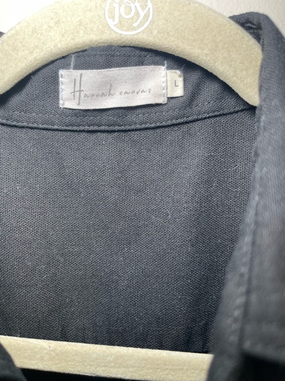 Hannah Canvas Black Short-Sleeve Button-Down 100% Linen Shirt, Classic Collar — image 2 of 5